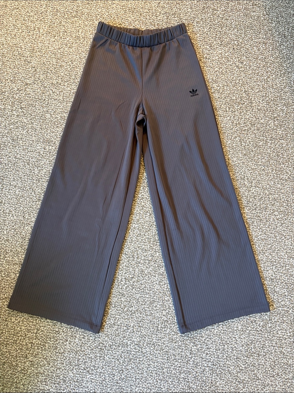 adidas Women’s Gray Ribbed Wide-Leg Bottoms